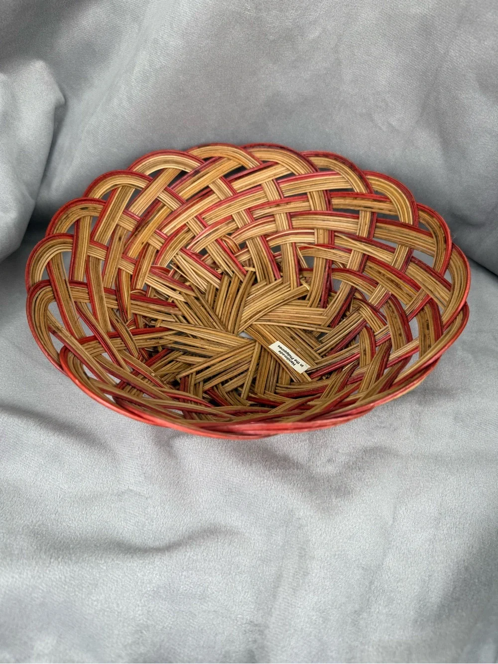 Vintage Scalloped Wicker Basket Bowl 10